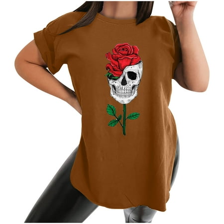 Crop Tops for Women Tunic Tops Fashion Retro Fashion Casual Round Neck Short Sleeve Slit Print T-Shirt Top Womens Workout Tops on Clearance Black Shirts for Women Brown 2XL
Crop Tops for Women Tunic Tops Fashion Retro Fashion Casual Round Neck Short Sleeve Slit Print T-Shirt Top Womens Workout Tops on Clearance Black Shirts for Women Brown 2XL