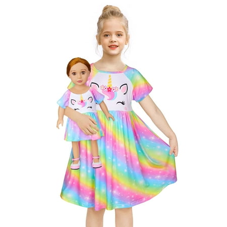 MHJY Girls & Doll Matching Nightgowns Unicorn Nightdress Sleepwear Pajamas for Girls and 18 Dolls 6-7 Years Rainbow
MHJY Girls & Doll Matching Nightgowns Unicorn Nightdress Sleepwear Pajamas for Girls and 18 Dolls 6-7 Years Rainbow