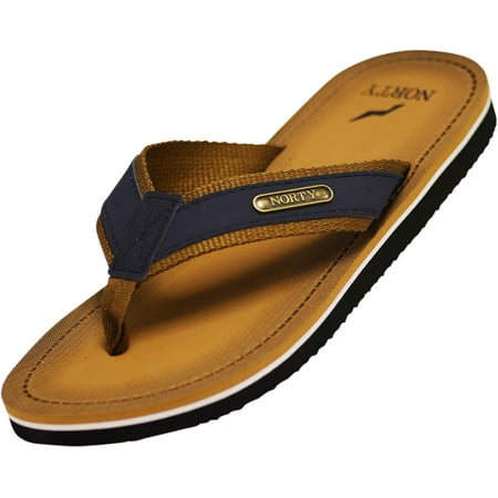 NORTY Mens Flip Flops Adult Male Beach Thong Sandals Camel Blue