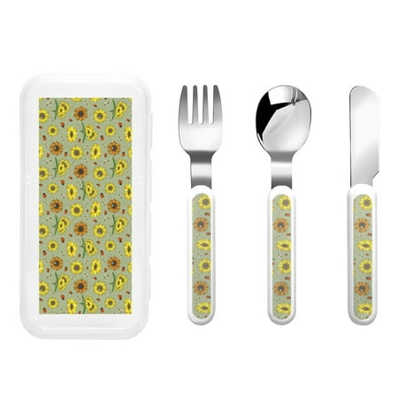 Balery Sage Green With Sunflowers for Stainless Steel Kids Silverware Set - Child and Toddler Safe Flatware - Children s Knife Fork And Spoon Set - Metal Kids Cutlery Set
Balery Sage Green With Sunflowers for Stainless Steel Kids Silverware Set - Child and Toddler Safe Flatware - Children s Knife Fork And Spoon Set - Metal Kids Cutlery Set