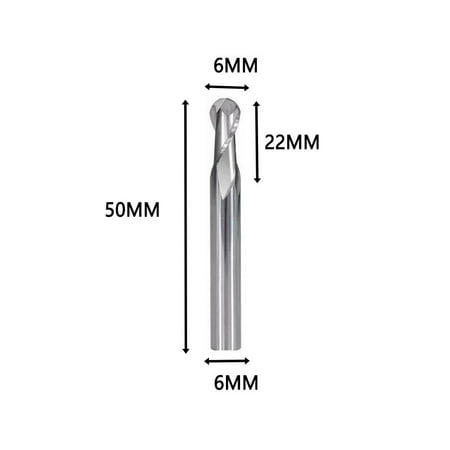 6mm shank Solid Carbide Spiral 2 Flutes Ball Nose End Mill Cutter Engraving Bit