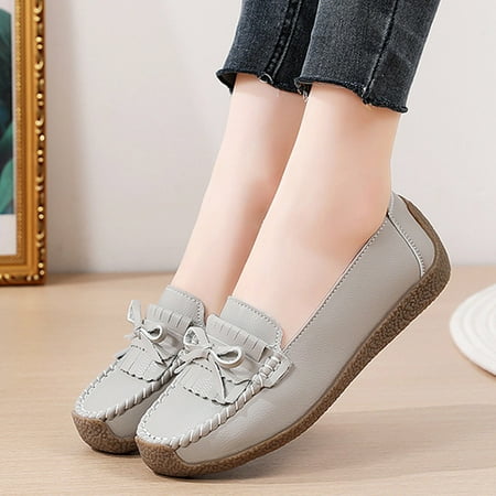 Cathalem Leather Beans Shoes Women Soft Sole Single Shoes New Footwear Fashion Shoes Sandals with Heel Grey 7
Cathalem Leather Beans Shoes Women Soft Sole Single Shoes New Footwear Fashion Shoes Sandals with Heel Grey 7