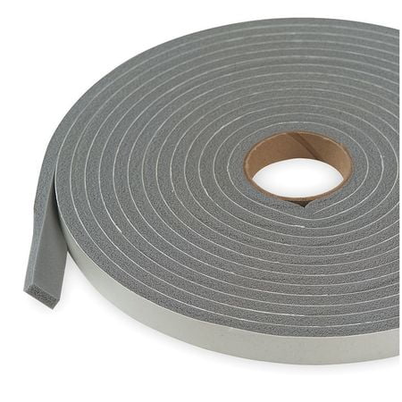 2RRE5 Foam Seal, 17ft, Gray, PVC Closed Cell Foam
