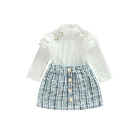 Ma&Baby Toddler Girls 2Pcs Skirt Suit Ruffle Long Sleeve Ribbed Tops and Plaid Skirt Outfit Set Clothes
Ma&Baby Toddler Girls 2Pcs Skirt Suit Ruffle Long Sleeve Ribbed Tops and Plaid Skirt Outfit Set Clothes