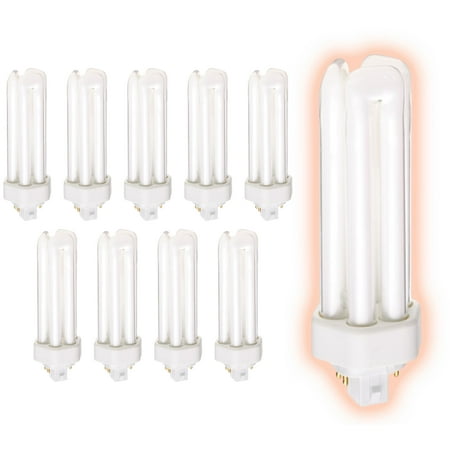 32 Watt CFL Light Bulbs | 4 Pin GX24Q-3 Base 3500K Neutral White | 32W High Output 2400 Lumens | Triple Tube Compact Fluorescent Light Bulbs Plug-in | 10 Pack by GoodBulb
32 Watt CFL Light Bulbs | 4 Pin GX24Q-3 Base 3500K Neutral White | 32W High Output 2400 Lumens | Triple Tube Compact Fluorescent Light Bulbs Plug-in | 10 Pack by GoodBulb