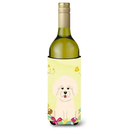 Easter Eggs Bichon Frise Wine Bottle Beverge Insulator Hugger