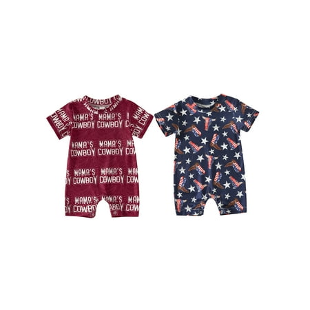 Western Baby Girl Boy Romper Cow Print Bodysuit Short Sleeve One Piece Independence Day Jumpsuit
Western Baby Girl Boy Romper Cow Print Bodysuit Short Sleeve One Piece Independence Day Jumpsuit