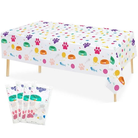 4pcs 51.2x86.6in Cat Paw Print Colorful Disposable Plastic Tablecloths for Cat Themed Party Kids Birthday Party Kitty Theme Birthday Decorations
4pcs 51.2x86.6in Cat Paw Print Colorful Disposable Plastic Tablecloths for Cat Themed Party Kids Birthday Party Kitty Theme Birthday Decorations