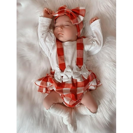 Gwiyeopda Newborn Baby Girl Christmas Romper Plaid Suspender Dress Ruffle Outfit Headband
Gwiyeopda Newborn Baby Girl Christmas Romper Plaid Suspender Dress Ruffle Outfit Headband