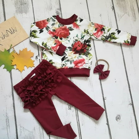 3PCS Newborn Toddler Baby Girls Winter Outfits Clothes Flower Tops+Ruffle Pants Leggings Set
3PCS Newborn Toddler Baby Girls Winter Outfits Clothes Flower Tops+Ruffle Pants Leggings Set