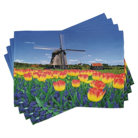 Landscape Placemats Set of 4 Tulip Blooms with Classic Dutch Windmill Netherlands Countryside Spring Picture Washable Fabric Place Mats for Dining Room Kitchen Table Decor Yellow Blue by Ambesonne
Landscape Placemats Set of 4 Tulip Blooms with Classic Dutch Windmill Netherlands Countryside Spring Picture Washable Fabric Place Mats for Dining Room Kitchen Table Decor Yellow Blue by Ambesonne