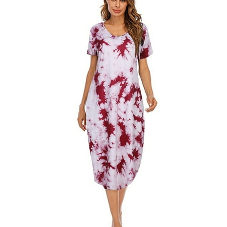 Nightgowns for Women V Neck Nightshirts Short Sleeve Soft Sleepwear Side Split Pockets Long Nightdress with Pockets Red S-3XL
Nightgowns for Women V Neck Nightshirts Short Sleeve Soft Sleepwear Side Split Pockets Long Nightdress with Pockets Red S-3XL