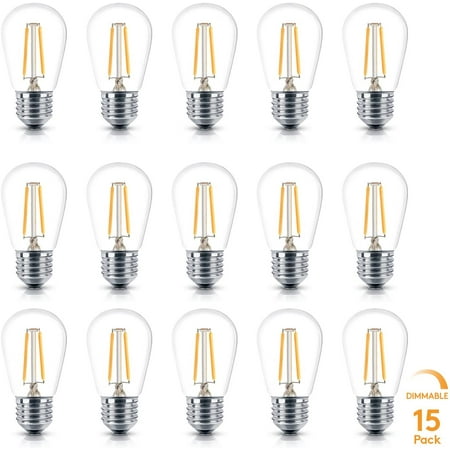 Ambience PRO Replacement LED Light Bulbs 2 Watt Vintage LED Edison Bulbs 2700K Soft White Dimmable Outdoor String Lights Bulbs E26 Base - 15 Pack
Ambience PRO Replacement LED Light Bulbs 2 Watt Vintage LED Edison Bulbs 2700K Soft White Dimmable Outdoor String Lights Bulbs E26 Base - 15 Pack