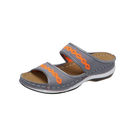 Ritualay Womens Wedge Sandals Platform Sandal Summer Slides Non-Slip Slip On Beach Shoes Ladies Orthotic Slide Slippers Gray 8.5
Ritualay Womens Wedge Sandals Platform Sandal Summer Slides Non-Slip Slip On Beach Shoes Ladies Orthotic Slide Slippers Gray 8.5