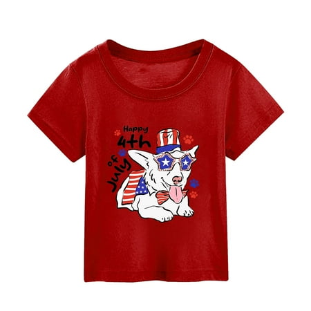 Little Girls Shirts Red-B Summer Independence Day Dog Printed Short Sleeved Top Worn Over Casual Summer T Shirts Tops 140
Little Girls Shirts Red-B Summer Independence Day Dog Printed Short Sleeved Top Worn Over Casual Summer T Shirts Tops 140