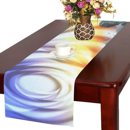 MYPOP Nature Waterfall Stones Cotton Linen Table Runner 16x72 Inches