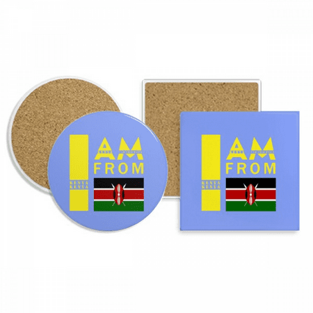 I Am From Kenya Coaster Cup Mug Holder Absorbent Stone Cork Base Set