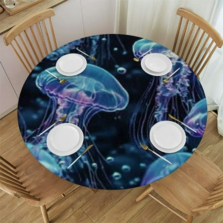 Patifu Jellyfish Water Bubbles Round Tablecloth Stain-Resistant 100% Polyester Table Cloth Great for Home Kitchen Parties Holiday Dinner 46 -50
Patifu Jellyfish Water Bubbles Round Tablecloth Stain-Resistant 100% Polyester Table Cloth Great for Home Kitchen Parties Holiday Dinner 46 -50