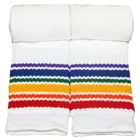 Rainbow Striped Athletic Socks 10 Toddler Tube Style 1