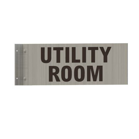 Utility Room Sign -Two-Sided/Double Sided Projecting Corridor and Hallway Sign (Aluminum Silver 4x12 Inch)-The Hallway Line(ref062022)
Utility Room Sign -Two-Sided/Double Sided Projecting Corridor and Hallway Sign (Aluminum Silver 4x12 Inch)-The Hallway Line(ref062022)