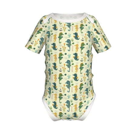 Adobk Seahorse Print Baby Climbing Clothes Jumpsuit Rompers Classic Rompers Child Short sleeve Bodysuits-2 Years 
Adobk Seahorse Print Baby Climbing Clothes Jumpsuit Rompers Classic Rompers Child Short sleeve Bodysuits-2 Years