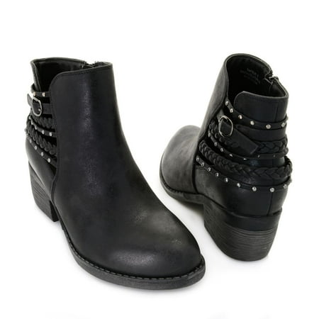 Corkys Boutique Santiago Braid Buckle & Stud Detailed Ankle Boots