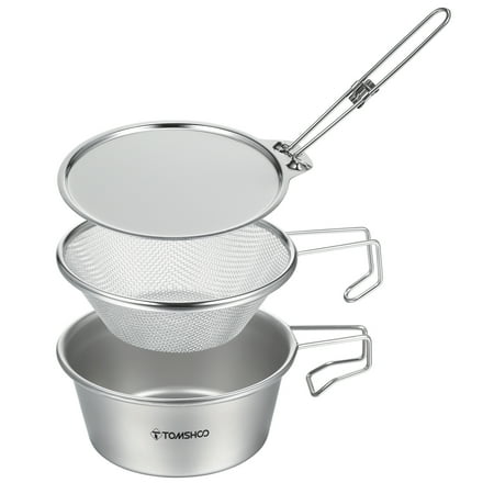 Meterk Stainless Steel Sierra Cup Bowl with Mesh Strainer Colander and Lid for Camping Hiking Backpacking
Meterk Stainless Steel Sierra Cup Bowl with Mesh Strainer Colander and Lid for Camping Hiking Backpacking