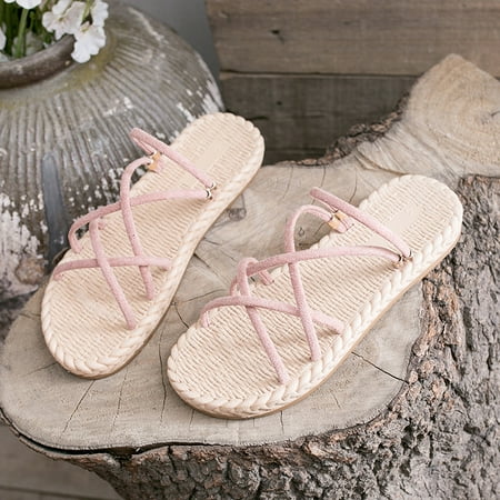 Braided rope slippers slip-on open toe sandals summer Beach non-slip women‘s shoes for outer wear
Braided rope slippers slip-on open toe sandals summer Beach non-slip women‘s shoes for outer wear
