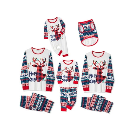 Parent-Child Christmas Nightclothes Long Sleeve Round Neck Elk Print Tops Trousers Suit / Romper / Dog Wear for Kids Adults
Parent-Child Christmas Nightclothes Long Sleeve Round Neck Elk Print Tops Trousers Suit / Romper / Dog Wear for Kids Adults