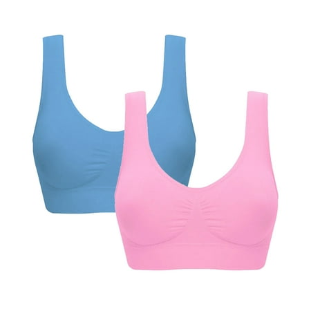 KOERIM 2 Pack Women s Seamless Comfortable Sports Bra with Removable Pads U-shaped Tank Style Underwear(Blue/Pink)
KOERIM 2 Pack Women s Seamless Comfortable Sports Bra with Removable Pads U-shaped Tank Style Underwear(Blue/Pink)