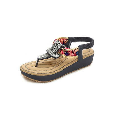 Wazshop Women Rhinestones Sandals Flip Flops Elastic Ankle Strap Peep Toe Platform Shoes
Wazshop Women Rhinestones Sandals Flip Flops Elastic Ankle Strap Peep Toe Platform Shoes