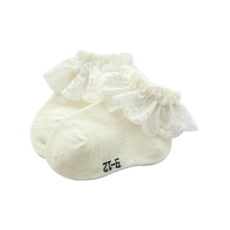 One Opening Infant Baby Girl Kid Sock Frilly Lace Socks Ankle Princess Socks