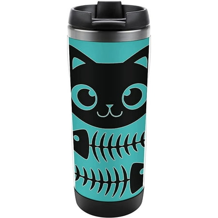 Cat And Fish Bone Reusable Tumblers Stainless Steel Travel Water Mug With Lid Pint Coffee Cup Insulated 380ML
Cat And Fish Bone Reusable Tumblers Stainless Steel Travel Water Mug With Lid Pint Coffee Cup Insulated 380ML