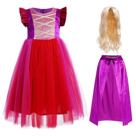 IDOPIP Halloween Costume for Girls Kids Witch Dress with Cape Wig Halloween Sanderson Sister Witch Fancy Dress up Cosplay Suits Role Play Outfits Set 7-8 Years Purple + Wigs
IDOPIP Halloween Costume for Girls Kids Witch Dress with Cape Wig Halloween Sanderson Sister Witch Fancy Dress up Cosplay Suits Role Play Outfits Set 7-8 Years Purple + Wigs