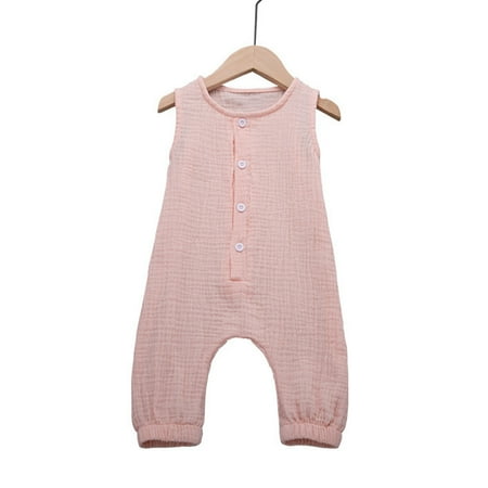 huanledash Romper Romper Ribbed Sleeveless Cotton Linen Summer Unisex Infant Jumpsuit for Home
huanledash Romper Romper Ribbed Sleeveless Cotton Linen Summer Unisex Infant Jumpsuit for Home