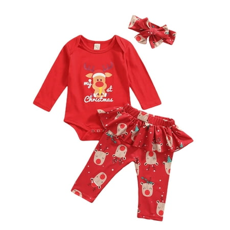 Canrulo Infant Baby Girls My 1st Christmas Clothes Set Deer Letter Romper Pants Headband Xmas Outfits Red 3-6 Months
Canrulo Infant Baby Girls My 1st Christmas Clothes Set Deer Letter Romper Pants Headband Xmas Outfits Red 3-6 Months