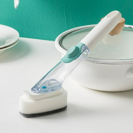Soap Dispensing Dish Brush Kitchen Scrub Brush for Pans Pots Sink - with 1 Handle and 3 Brush Heads
Soap Dispensing Dish Brush Kitchen Scrub Brush for Pans Pots Sink - with 1 Handle and 3 Brush Heads