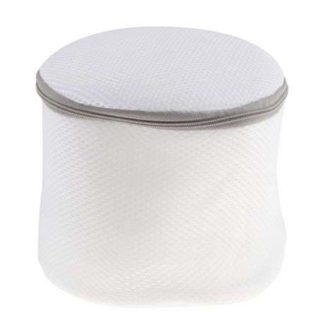 Laun Clothes Washing Machine Mesh Bag Socks Bra Zipped Cylinder Grey