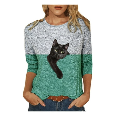 QYZEU Womens Red Tops Under Scrub Women Long Sleeve Shirts Contrast Color Long Casual Women Cat Print Sleeve for T-Shirt Women S Blouse
QYZEU Womens Red Tops Under Scrub Women Long Sleeve Shirts Contrast Color Long Casual Women Cat Print Sleeve for T-Shirt Women S Blouse