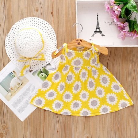 Huilaibazo Girls Dress Hats Caps Girls Toddler Printed Baby Dress Sunflowers Clothes+Straw Sleeveless Girls Dress&Skirt
Huilaibazo Girls Dress Hats Caps Girls Toddler Printed Baby Dress Sunflowers Clothes+Straw Sleeveless Girls Dress&Skirt