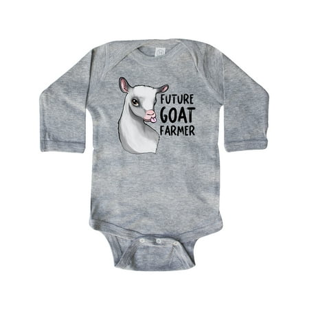 Inktastic Future Goat Farmer Gift Baby Boy or Baby Girl Long Sleeve Bodysuit