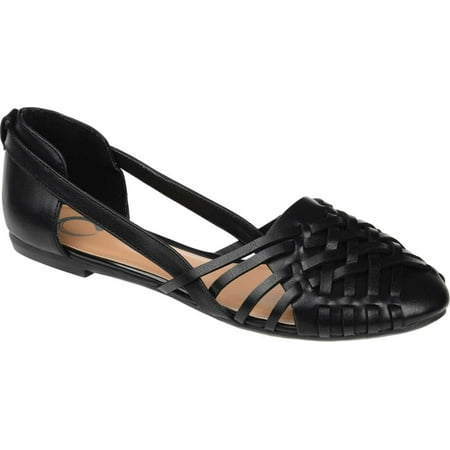 Women s Journee Collection Ekko Flat Black Faux Leather 12 M