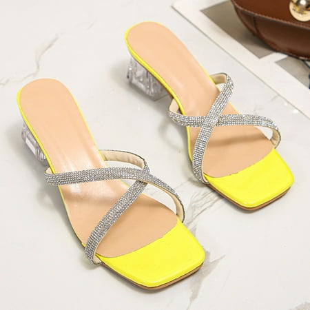 Aayomet Womens Wedge Sandals And Spring Sandals Heel High Fashion Transparent Rhinestone Summer Women s sandals Yellow 8
Aayomet Womens Wedge Sandals And Spring Sandals Heel High Fashion Transparent Rhinestone Summer Women s sandals Yellow 8