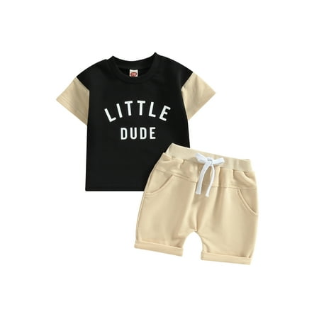 Caoirhny Baby Boys Summer Outfits Letter Print Short Sleeve T-shirt and Rolled Hem Elastic Shorts Set
Caoirhny Baby Boys Summer Outfits Letter Print Short Sleeve T-shirt and Rolled Hem Elastic Shorts Set