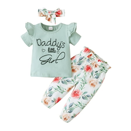 Mikrdoo 4T Toddler Baby Girls Summer Outfits Letter Print Ruffle Sleeve Shirt Elastic Floral Print Pants Headband 3Pcs Clothes Set Green 4-5 Years
Mikrdoo 4T Toddler Baby Girls Summer Outfits Letter Print Ruffle Sleeve Shirt Elastic Floral Print Pants Headband 3Pcs Clothes Set Green 4-5 Years
