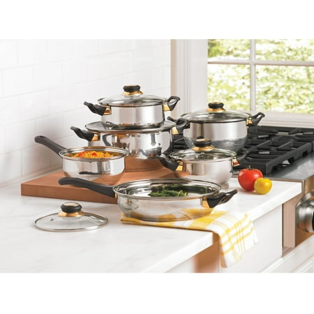 Brylanehome 12 Piece Mirror Polish Stainless Steel Cookware Set With Bakelite Handles Stainless Gold
Brylanehome 12 Piece Mirror Polish Stainless Steel Cookware Set With Bakelite Handles Stainless Gold