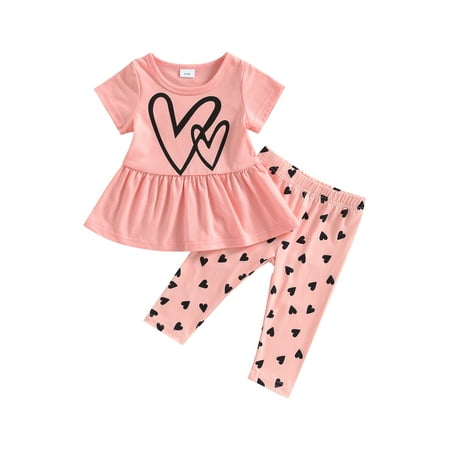 aturustex 2Pcs Baby Girls Pants Set Heart Print Short Sleeve Crew Neck T-shirt with Long Pants Summer Outfit 3 6 9 12 18 24 Months
aturustex 2Pcs Baby Girls Pants Set Heart Print Short Sleeve Crew Neck T-shirt with Long Pants Summer Outfit 3 6 9 12 18 24 Months
