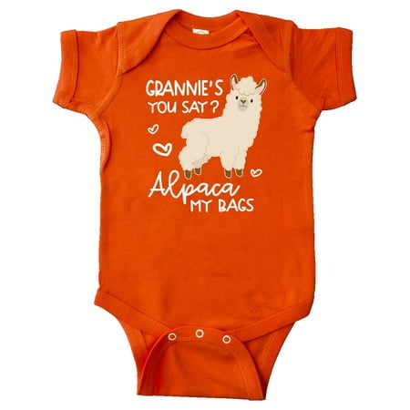 Inktastic Grannie s You Say Alpaca My Bags Gift Baby Boy or Baby Girl Bodysuit
Inktastic Grannie s You Say Alpaca My Bags Gift Baby Boy or Baby Girl Bodysuit