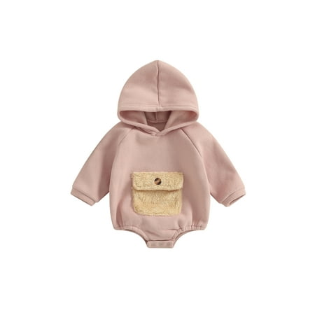 Infant Newborn Baby Girls Boys Spring Autumn Hooded Jumpsuits with One Pocket Fuzzy Pocket Long Sleeve Bodysuits Winter Clothes Tops
Infant Newborn Baby Girls Boys Spring Autumn Hooded Jumpsuits with One Pocket Fuzzy Pocket Long Sleeve Bodysuits Winter Clothes Tops