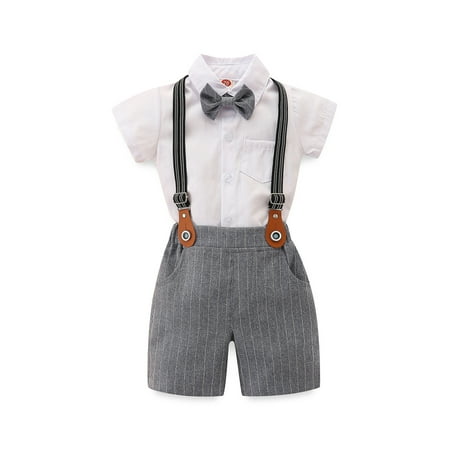 Mubineo Baby Boys Summer Outfit Sets White Short Sleeve Lapel Romper + Striped Suspender Shorts
Mubineo Baby Boys Summer Outfit Sets White Short Sleeve Lapel Romper + Striped Suspender Shorts